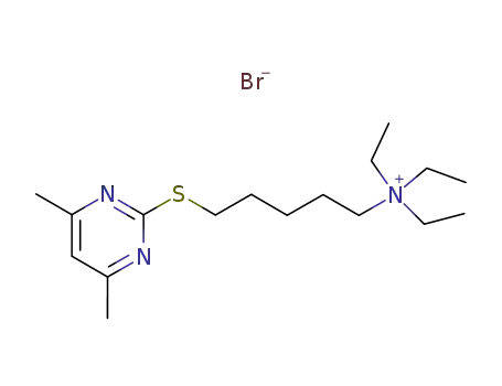 Molecular Structure of 90094-33-0 (5-[(4,6-dimethylpyrimidin-2-yl)sulfanyl]-N,N,N-triethylpentan-1-aminium bromide)