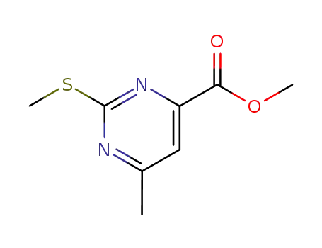Molecular Structure of 90007-36-6 (METHYL 6-METHYL-2-(METHYLTHIO)PYRIMIDINE-4-CARBOXYLATE)