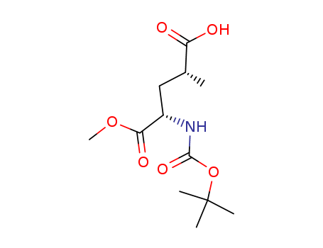 Molecular Structure of 192752-48-0 (L-Glutamic acid, N-[(1,1-dimethylethoxy)carbonyl]-4-methyl-, 1-methyl
ester, (4R)-)