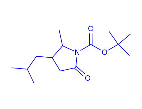 Molecular Structure of 850080-12-5 (1-PYRROLIDINECARBOXYLIC ACID, 2-METHYL-3-(2-METHYLPROPYL)-5-OXO-, 1,1-DIMETHYLETHYL ESTER, (2R,3S)-REL-)