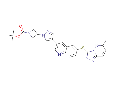 3-{4-[6-(6-methyl-[1,2,4]triazolo[4,3-b]pyridazin-3-ylsulfanyl)-quinolin-3-yl]-pyrazol-1-yl}-azetidine-1-carboxylic acid tert-butyl ester