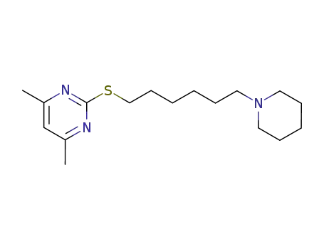 Molecular Structure of 90094-35-2 (4,6-dimethyl-2-[(6-piperidin-1-ylhexyl)sulfanyl]pyrimidine)