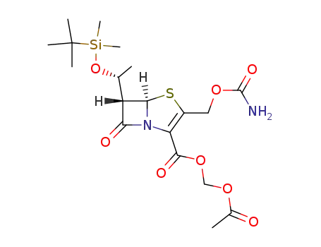 (5R,6S)-6-[(R)-1-(tert-Butyl-dimethyl-silanyloxy)-ethyl]-3-carbamoyloxymethyl-7-oxo-4-thia-1-aza-bicyclo[3.2.0]hept-2-ene-2-carboxylic acid acetoxymethyl ester