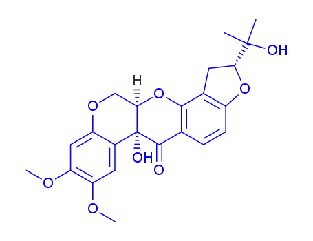 (1)Benzopyrano(3,4-b)furo(2,3-h)(1)benzopyran-6(6aH)-one, 1,2,12,12a-t etrahydro-6a-hydroxy-2-(1-hydroxy-1-methylethyl)-8,9-dimethoxy-, (2R-( 2alpha,6aalpha,12aalpha))-