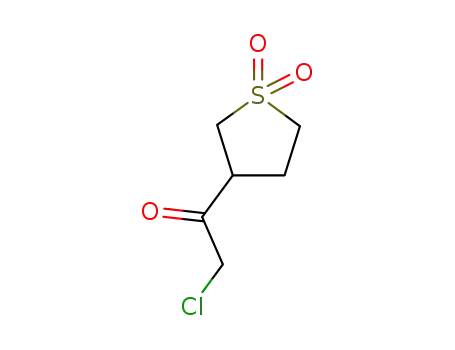 Molecular Structure of 90010-72-3 (Ketone, chloromethyl tetrahydro-3-thienyl, 1,1-dioxide (7CI))
