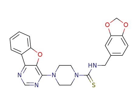 N-(Benzo[d][1,3]dioxol-5-ylmethyl)-4-(benzofuro[3,2-d]pyrimidin-4-yl)piperazine-1-carbothioamide