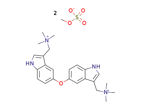 Molecular Structure of 84905-57-7 (Oxybis((5,3-indolylene)methylene)bis(trimethylammonium) bis(methyl sul fate))