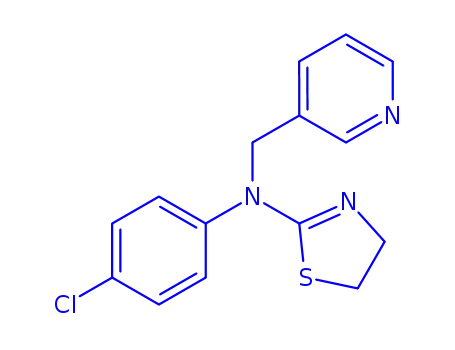 Molecular Structure of 89985-06-8 (N-(4-chlorophenyl)-N-(pyridin-3-ylmethyl)-4,5-dihydro-1,3-thiazol-2-amine)