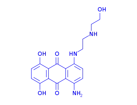 Molecular Structure of 89991-52-6 (Des[2-[(2-Hydroxyethyl)aMino]ethyl] Mitoxantrone
(Mitoxantrone IMpurity A))