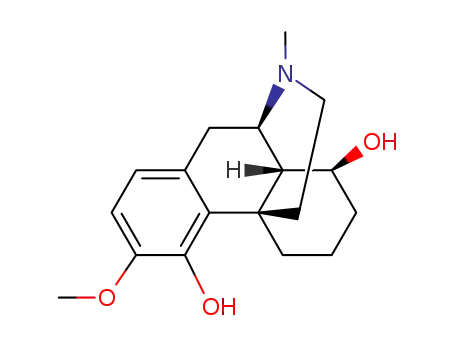 Molecular Structure of 847-85-8 (3-Methoxy-17-methylmorphinan-4,8β-diol)