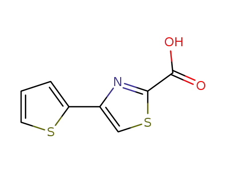 Molecular Structure of 847956-14-3 (2-Thiazolecarboxylic  acid,4-(2-thienyl)-)