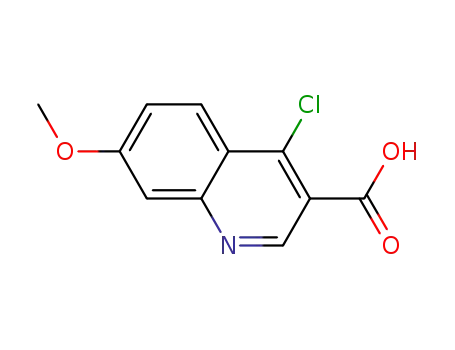 Molecular Structure of 852062-08-9 (4-Chloro-7-Methoxyquinoline-3-caroboxylic acid)