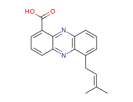Molecular Structure of 85223-60-5 (1-Phenazinecarboxylic acid, 6-(3-methyl-2-butenyl)-)