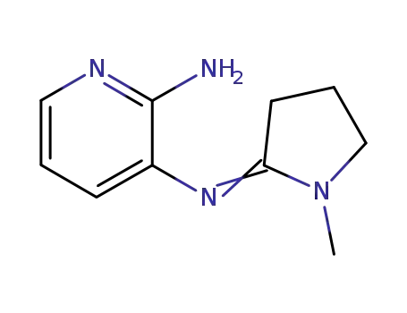 Molecular Structure of 84859-10-9 (2-Amino-3-(1-methyl-2-pyrrolidinylidene)aminopyridine)