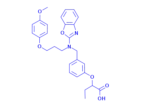 2-[3-[[N-(benzoxazol-2-yl)-N-3-(4-methoxyphenoxy)propyl]minomethyl]phenoxy]butyric acid