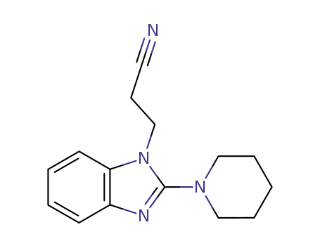 Molecular Structure of 85145-38-6 (1-Benzimidazolepropionitrile, 2-piperidino-)
