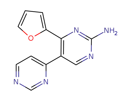 Molecular Structure of 851371-58-9 ([4,5'-Bipyrimidin]-2'-amine, 4'-(2-furanyl)-)