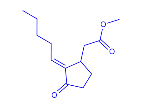 Molecular Structure of 84962-44-7 (Methyl 3-oxo-2-pentylidenecyclopentaneacetate)