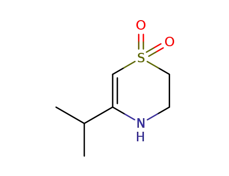Molecular Structure of 90049-00-6 (2H-1,4-Thiazine,3,4-dihydro-5-isopropyl-,1,1-dioxide(7CI))