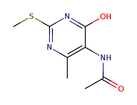 Molecular Structure of 90091-06-8 (N-[6-methyl-2-(methylsulfanyl)-4-oxo-1,4-dihydropyrimidin-5-yl]acetamide)