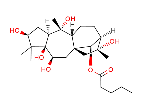 Molecular Structure of 84849-10-5 (Grayanotoxane-3,5,6,10,14,16-hexol, 14-pentanoate, (3-beta,6-beta,14R) -)