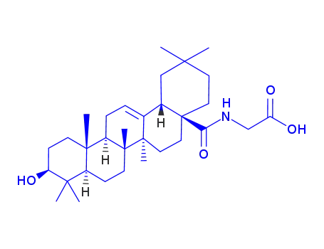 Molecular Structure of 851475-58-6 (N-[(3beta)-3-Hydroxy-28-oxoolean-12-en-28-yl]-glycine)
