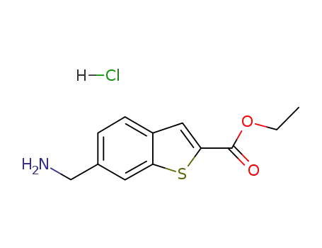 Molecular Structure of 850072-64-9 (ethyl 6-(aminomethyl)benzothiophene-2-carboxylate hydrochloride)
