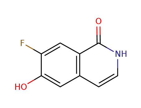 Molecular Structure of 850340-95-3 (1(2H)-Isoquinolinone,  7-fluoro-6-hydroxy-)