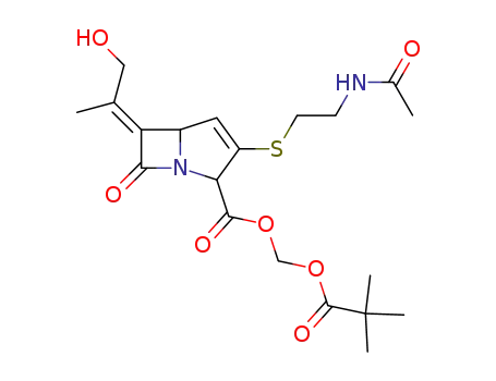 1-Azadicyclo(3.2.0)hept-3-ene-2-carboxylic acid, 3-[[2-(acethylamino)ethyl]thio]-6-(2-hydroxy-1-methylethylidene)-7-oxo-, (2,2-dimethyl-1-oxopropoxy)methyl ester
