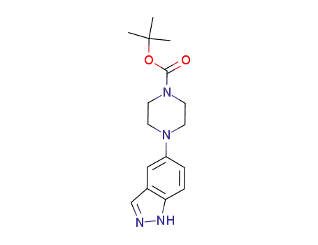 Molecular Structure of 853679-59-1 (tert-Butyl 4-(1H-indazol-5-yl)piperazine-1-carboxylate)