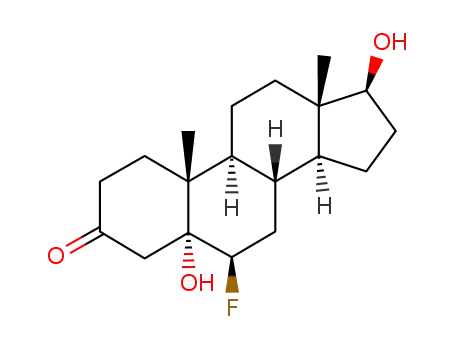 Molecular Structure of 2838-98-4 (6β-fluoro-5,17β-dihydroxy-5α-androstan-3-one)