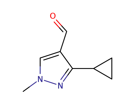 Molecular Structure of 902837-67-6 (3-Cyclopropyl-1-methyl-1H-pyrazole-4-carbaldehyde)