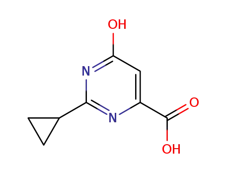 Molecular Structure of 858956-25-9 (2-CYCLOPROPYL-6-OXO-1,6-DIHYDRO-PYRIMIDINE-4-CARBOXYLIC ACID)