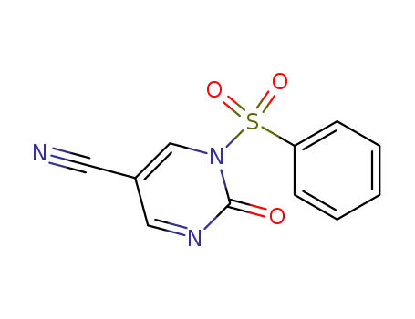 Molecular Structure of 861144-32-3 (2-oxo-1-(phenylsulfonyl)-1,2-dihydropyrimidine-5-carbonitrile)
