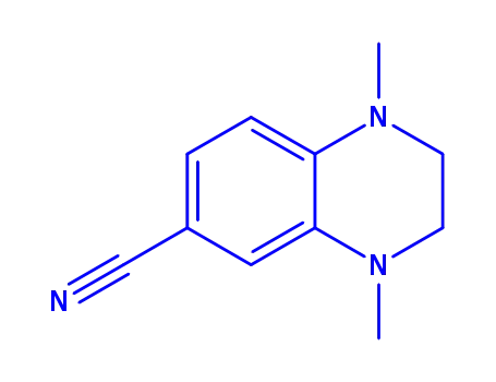 Molecular Structure of 857283-87-5 (1,4-Dimethyl-1,2,3,4-tetrahydroquinoxaline-6-carbonitrile)