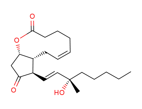 Molecular Structure of 85235-19-4 ((Z)-(1R,3aS,11aR)-1-((E)-(S)-3-Hydroxy-3-methyl-oct-1-enyl)-1,3,3a,6,7,8,11,11a-octahydro-4-oxa-cyclopentacyclodecene-2,5-dione)