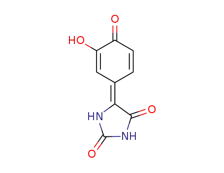 Molecular Structure of 90418-78-3 (Hydantoin, 5-(3-hydroxy-4-oxo-2,5-cyclohexadien-1-ylidene)- (7CI))