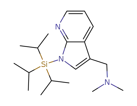 Molecular Structure of 858116-59-3 (1H-Pyrrolo[2,3-b]pyridine-3-methanamine, N,N-dimethyl-1-[tris(1-methylethyl)silyl]-)