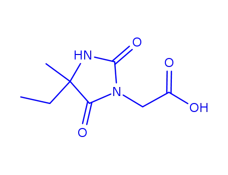 Molecular Structure of 858207-10-0 ((4-ETHYL-4-METHYL-2,5-DIOXO-IMIDAZOLIDIN-1-YL)-ACETIC ACID)