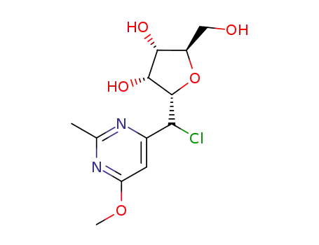 Molecular Structure of 85922-47-0 (2,5-anhydro-1-chloro-1-deoxy-1-(6-methoxy-2-methylpyrimidin-4-yl)hexitol)