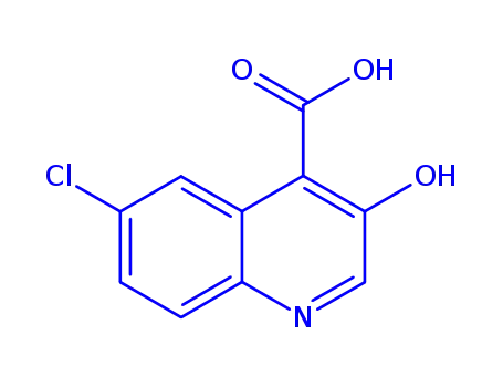 Molecular Structure of 856177-13-4 (6-chloro-3-hydroxy-quinoline-4-carboxylic acid)