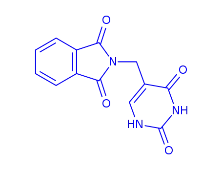 Molecular Structure of 854642-68-5 (N-(2,4-dioxo-1,2,3,4-tetrahydro-pyrimidin-5-ylmethyl)-phthalimide)