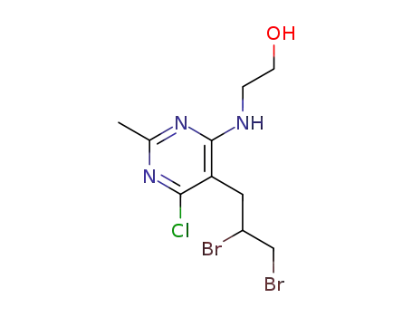 Molecular Structure of 85826-40-0 (2-{[6-chloro-5-(2,3-dibromopropyl)-2-methylpyrimidin-4-yl]amino}ethanol)