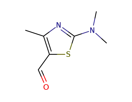 Molecular Structure of 85656-49-1 (2-(DIMETHYLAMINO)-4-METHYLTHIAZOLE-5-CARBALDEHYDE)