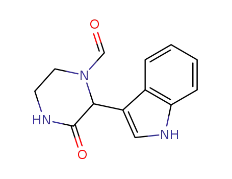 Molecular Structure of 85607-53-0 (1-Piperazinecarboxaldehyde, 2-(1H-indol-3-yl)-3-oxo-)