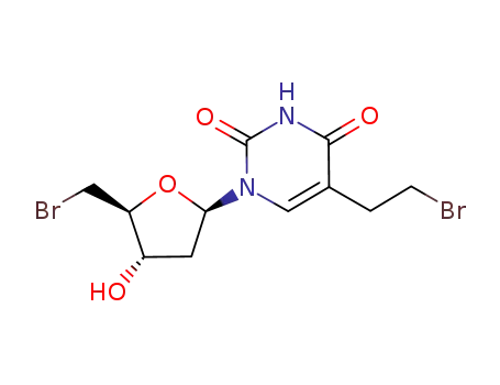 Molecular Structure of 97975-03-6 (Uridine,5'-bromo-5-(2-bromoethyl)-2',5'-dideoxy- (9CI))