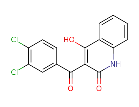 Molecular Structure of 90182-25-5 (3-[(3,4-dichlorophenyl)carbonyl]-2-hydroxyquinolin-4(1H)-one)
