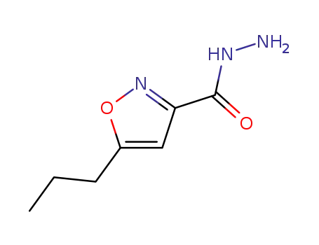 Molecular Structure of 90221-28-6 (3-Isoxazolecarboxylicacid,5-propyl-,hydrazide(7CI))