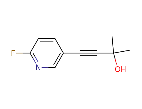 Molecular Structure of 904694-32-2 (Dimethylhydroxymethyl-2-fluoro-5-pyridylacetylene)