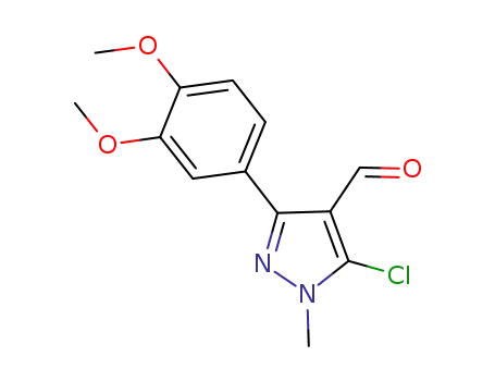 Molecular Structure of 857640-09-6 (5-CHLORO-3-(3,4-DIMETHOXYPHENYL)-1-METHYL-1H-PYRAZOLE-4-CARBOXALDEHYDE)